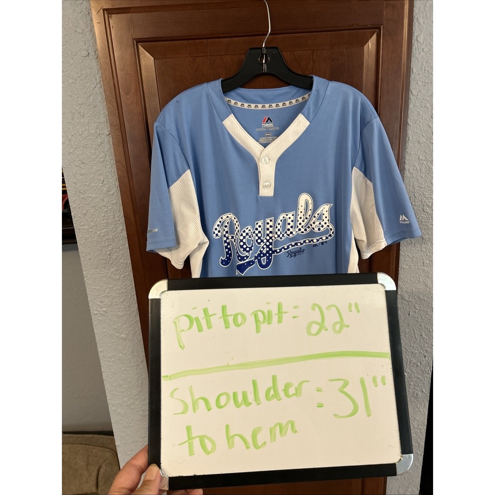 Women's Kansas City Royals "Snyder" #3 Light Blue Majestic Jersey Size Medium - Picture 9 of 10